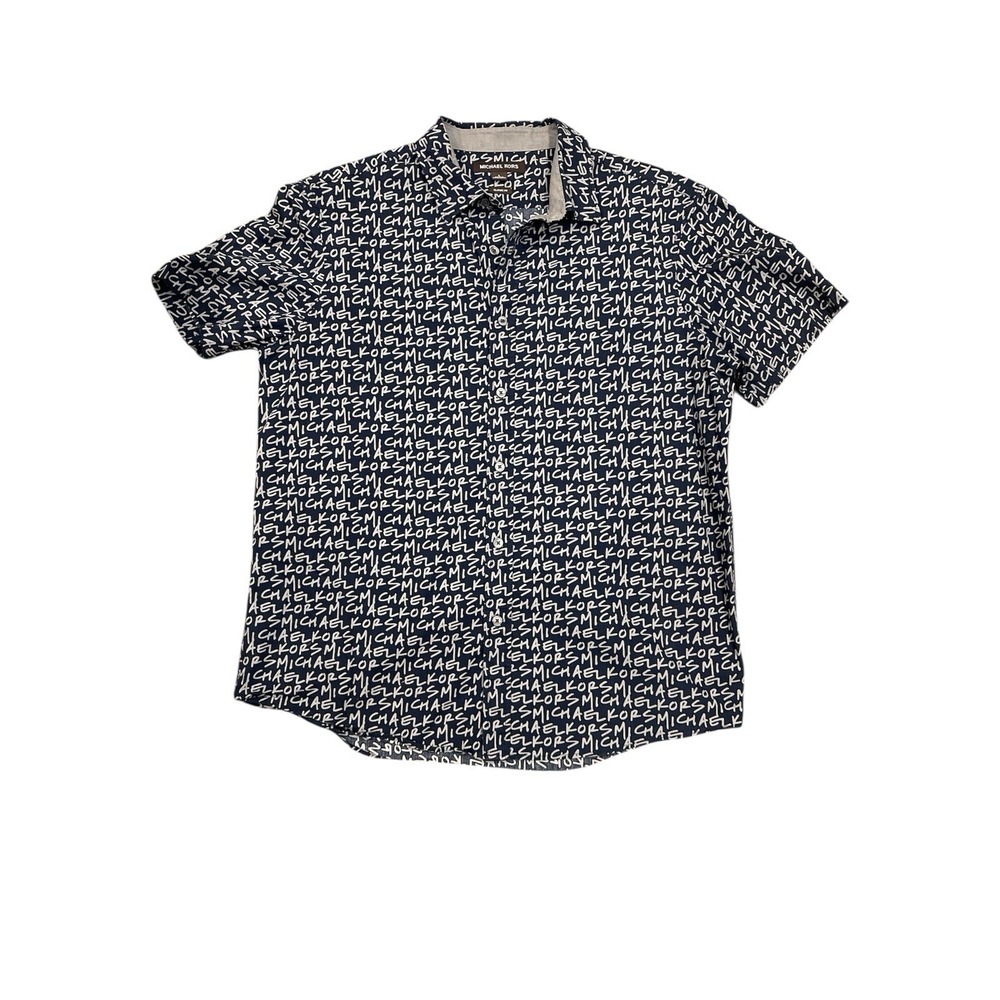 Michael Kors Men's Short Sleeve Button Up Shirt Size Large